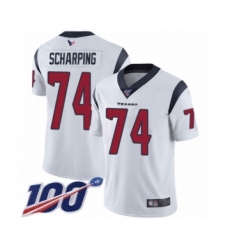Men's Houston Texans #74 Max Scharping White Vapor Untouchable Limited Player 100th Season Football Jersey