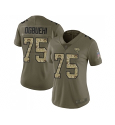 Women's Jacksonville Jaguars #75 Cedric Ogbuehi Limited Olive Camo 2017 Salute to Service Football Jersey