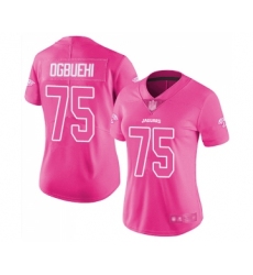 Women's Jacksonville Jaguars #75 Cedric Ogbuehi Limited Pink Rush Fashion Football Jersey