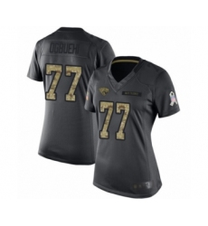 Women's Jacksonville Jaguars #77 Cedric Ogbuehi Limited Black 2016 Salute to Service Football Jersey