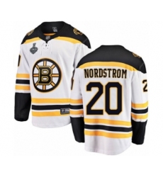 Men's Boston Bruins #20 Joakim Nordstrom Authentic White Away Fanatics Branded Breakaway 2019 Stanley Cup Final Bound Hockey Jersey