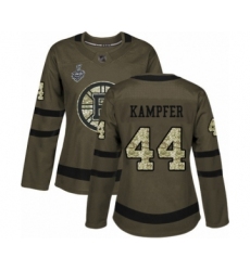 Women's Boston Bruins #44 Steven Kampfer Authentic Green Salute to Service 2019 Stanley Cup Final Bound Hockey Jersey