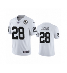 Youth Oakland Raiders #28 Josh Jacobs White 60th Anniversary Vapor Untouchable Limited Player 100th Season Football Jersey
