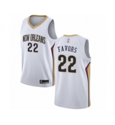Men's New Orleans Pelicans #22 Derrick Favors Authentic White Basketball Jersey - Association Edition