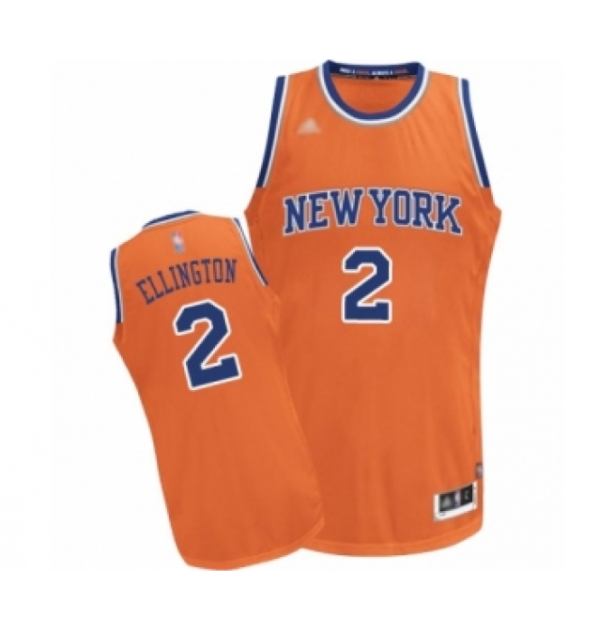 Men's New York Knicks #2 Wayne Ellington Authentic Orange Alternate Basketball Jersey