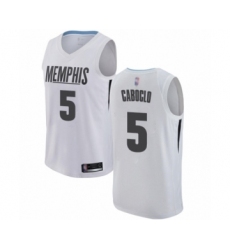 Men's Memphis Grizzlies #5 Bruno Caboclo Authentic White Basketball Jersey - City Edition