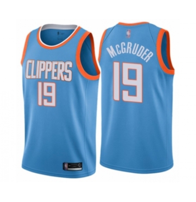Men's Los Angeles Clippers #19 Rodney McGruder Authentic Blue Basketball Jersey - City Edition