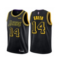 Men's Los Angeles Lakers #14 Danny Green Authentic Black City Edition Basketball Jersey