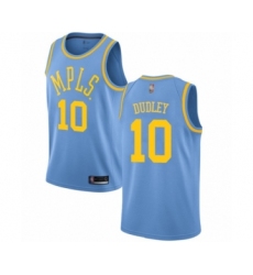 Men's Los Angeles Lakers #10 Jared Dudley Authentic Blue Hardwood Classics Basketball Jersey