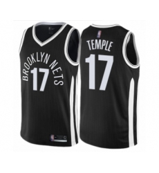 Men's Brooklyn Nets #17 Garrett Temple Authentic Black Basketball Jersey - City Edition