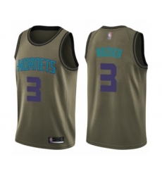 Youth Charlotte Hornets #3 Terry Rozier Swingman Green Salute to Service Basketball Jersey