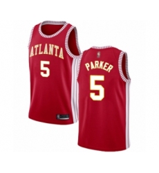 Men's Atlanta Hawks #5 Jabari Parker Authentic Red Basketball Jersey Statement Edition