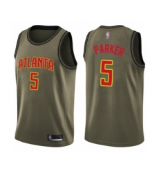 Men's Atlanta Hawks #5 Jabari Parker Swingman Green Salute to Service Basketball Jersey