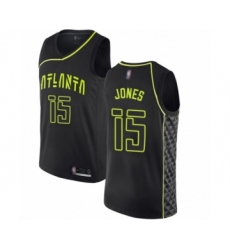Men's Atlanta Hawks #15 Damian Jones Authentic Black Basketball Jersey - City Edition
