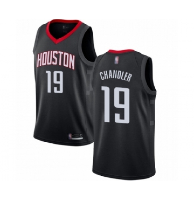 Men's Houston Rockets #19 Tyson Chandler Authentic Black Basketball Jersey Statement Edition