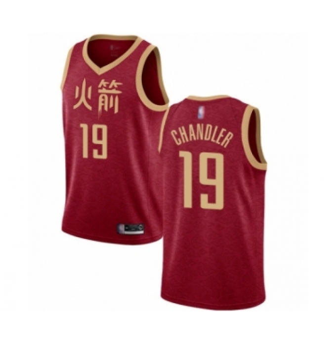 Men's Houston Rockets #19 Tyson Chandler Authentic Red Basketball Jersey - 2018-19 City Edition