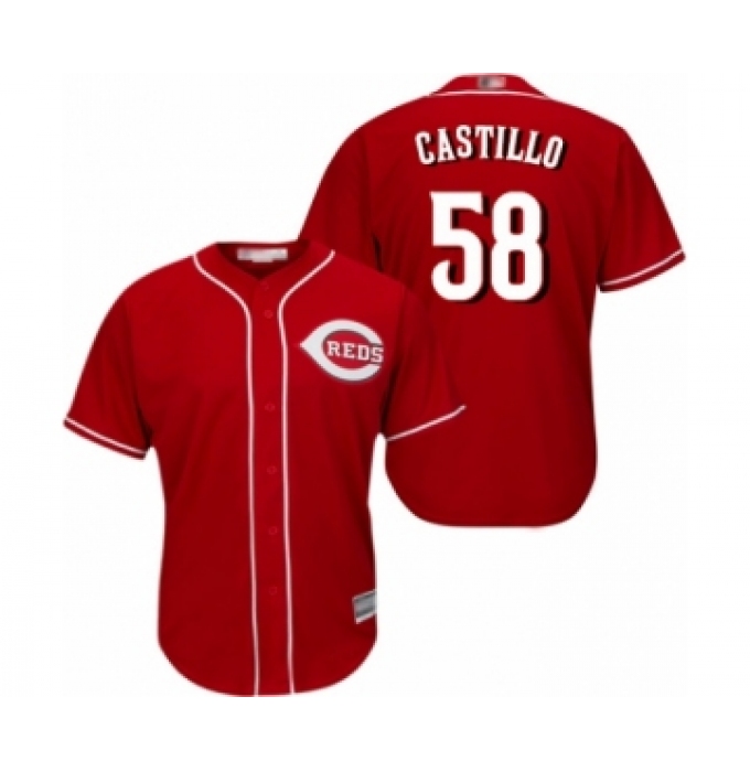 Youth Cincinnati Reds #58 Luis Castillo Authentic Red Alternate Cool Base Baseball Jersey