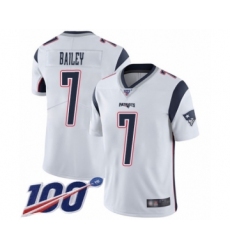 Men's New England Patriots #7 Jake Bailey White Vapor Untouchable Limited Player 100th Season Football Jersey