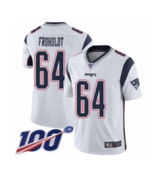 Youth New England Patriots #64 Hjalte Froholdt White Vapor Untouchable Limited Player 100th Season Football Jersey
