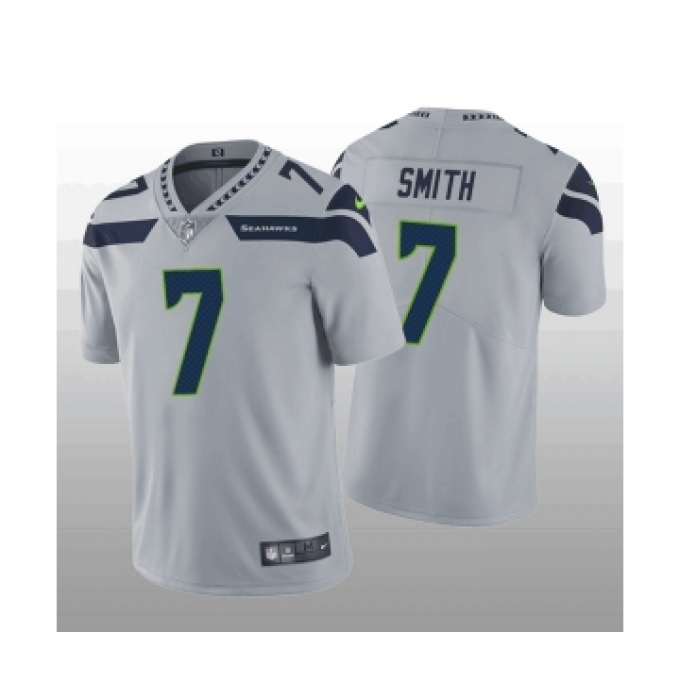 Men's Seattle Seahawks #7 Geno Smith Grey Vapor Untouchable Limited Stitched Jersey