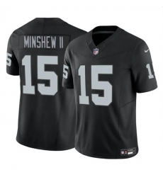 Men's Las Vegas Raiders #15 Gardner Minshew II Black 2024 F.U.S.E. Football Stitched Jersey
