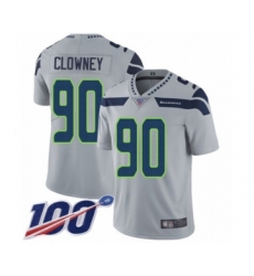 Men's Seattle Seahawks #90 Jadeveon Clowney Grey Alternate Vapor Untouchable Limited Player 100th Season Football Jersey