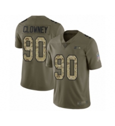 Men's Seattle Seahawks #90 Jadeveon Clowney Limited Olive Camo 2017 Salute to Service Football Jersey