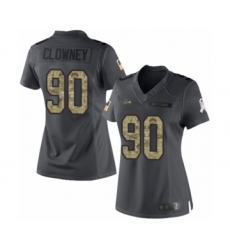 Women's Seattle Seahawks #90 Jadeveon Clowney Limited Black 2016 Salute to Service Football Jersey
