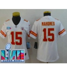 Women's Kansas City Chiefs #15 Patrick Mahomes Limited White Super Bowl LVII Vapor Jersey