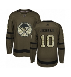 Men's Buffalo Sabres #10 Henri Jokiharju Authentic Green Salute to Service Hockey Jersey