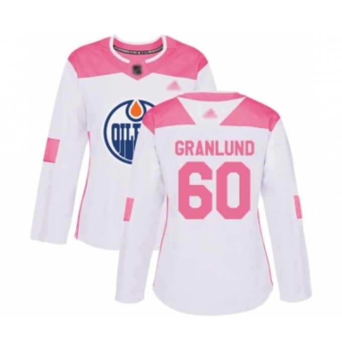 Women's Edmonton Oilers #60 Markus Granlund Authentic White Pink Fashion Hockey Jersey