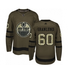 Youth Edmonton Oilers #60 Markus Granlund Authentic Green Salute to Service Hockey Jersey
