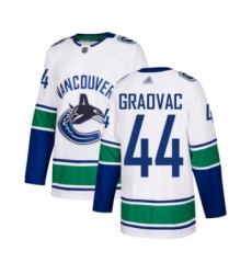 Youth Vancouver Canucks #44 Tyler Graovac Authentic White Away Hockey Jersey