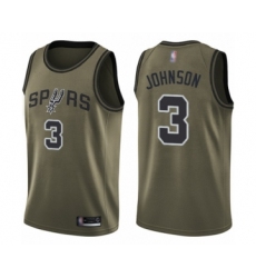 Youth San Antonio Spurs #3 Keldon Johnson Swingman Green Salute to Service Basketball Jersey