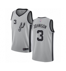 Youth San Antonio Spurs #3 Keldon Johnson Swingman Silver Basketball Jersey Statement Edition