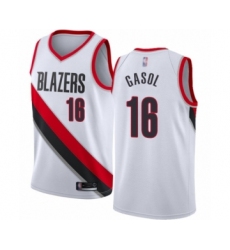 Youth Portland Trail Blazers #16 Pau Gasol Swingman White Basketball Jersey - Association Edition