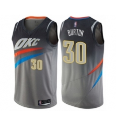 Youth Oklahoma City Thunder #30 Deonte Burton Swingman Gray Basketball Jersey - City Edition