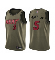 Men's Miami Heat #5 Derrick Jones Jr Swingman Green Salute to Service Basketball Jersey