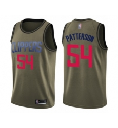 Men's Los Angeles Clippers #54 Patrick Patterson Swingman Green Salute to Service Basketball Jersey