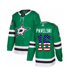 Men's Dallas Stars #18 Jason Dickinson Authentic Green USA Flag Fashion Hockey Jersey