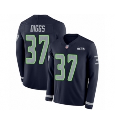 Men's Seattle Seahawks #37 Quandre Diggs Limited Navy Blue Therma Long Sleeve Football Jersey