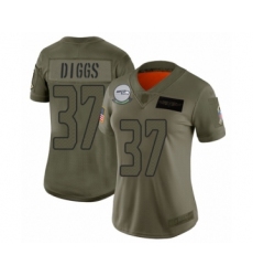 Women's Seattle Seahawks #37 Quandre Diggs Limited Olive 2019 Salute to Service Football Jersey