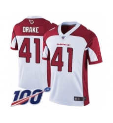 Men's Arizona Cardinals #41 Kenyan Drake White Vapor Untouchable Limited Player 100th Season Football Jersey