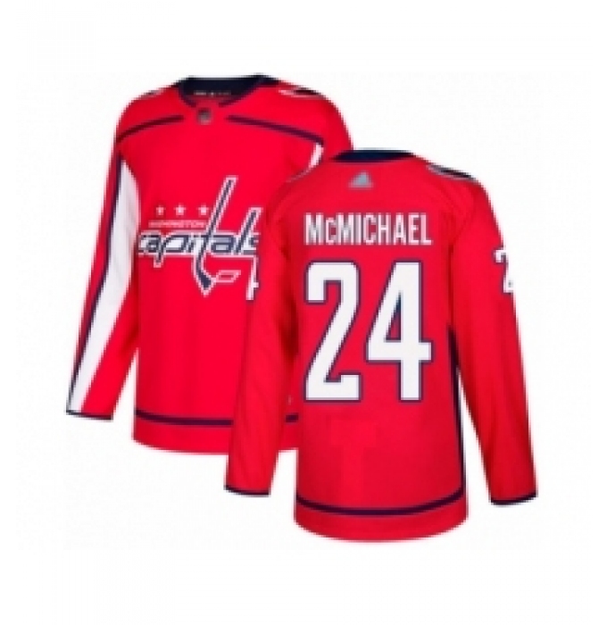 Men's Washington Capitals #24 Connor McMichael Authentic Red Home Hockey Jersey