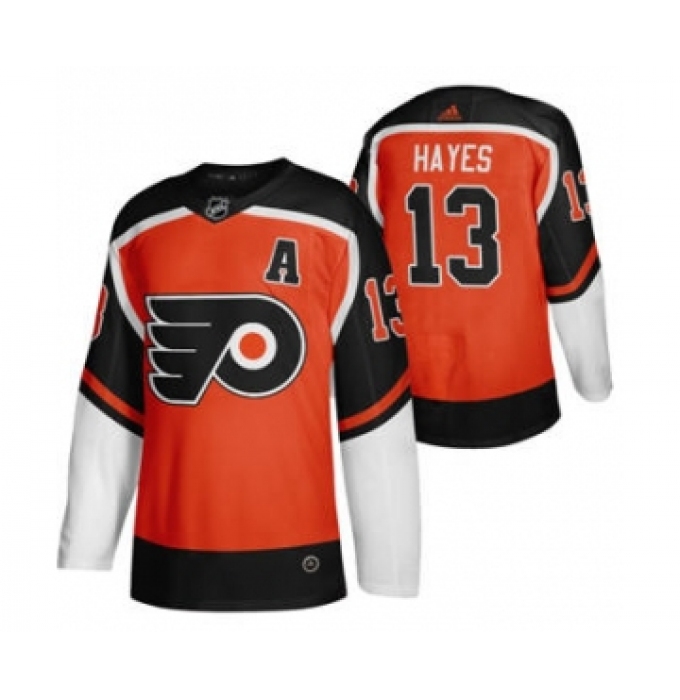 Men's Philadelphia Flyers #13 Kevin Hayes Orange 2020-21 Reverse Retro Alternate Hockey Jersey
