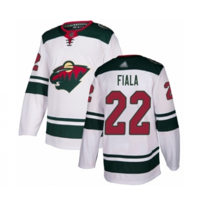 Men's Minnesota Wild #22 Kevin Fiala Authentic White Away Hockey Jersey