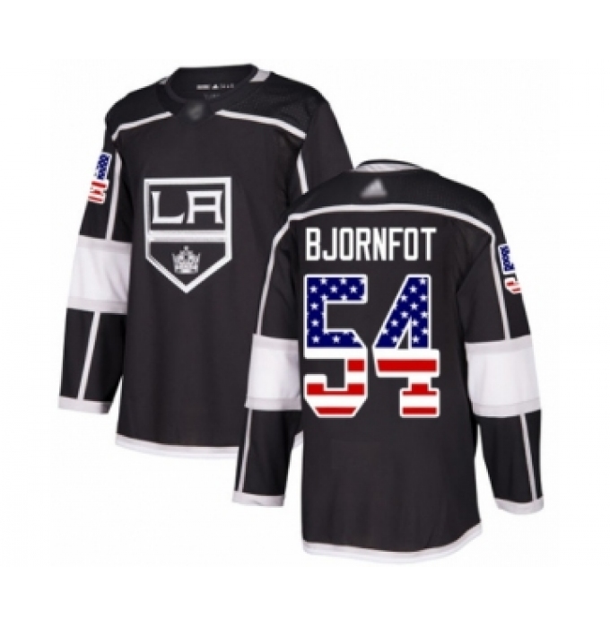 Men's Los Angeles Kings #54 Tobias Bjornfot Authentic Black USA Flag Fashion Hockey Jersey