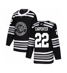 Men's Chicago Blackhawks #22 Ryan Carpenter Authentic Black 2019 Winter Classic Hockey Jersey