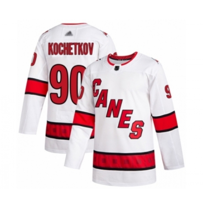 Men's Carolina Hurricanes #90 Pyotr Kochetkov Authentic White Away Hockey Jersey