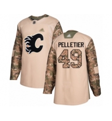 Youth Calgary Flames #49 Jakob Pelletier Authentic Camo Veterans Day Practice Hockey Jersey